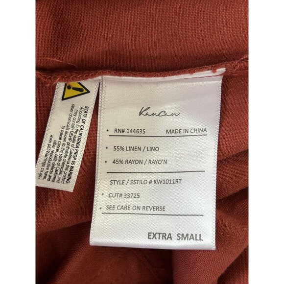 KanCan Women's Kenya Linen Blend Short Jumpsuit in Rust - Sz XS - NWT - Picture 7 of 10